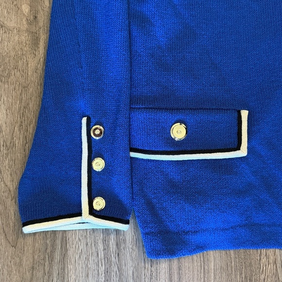 St. John Royal Blue Blazer with Cream Accents - Picture 2 of 8